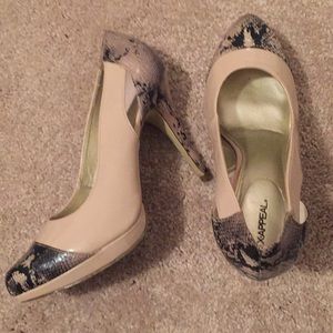 XAppeal “Emma” snake skin heels